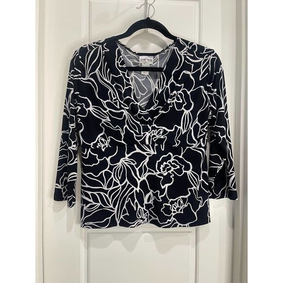 Chico’s black and white top size S - Picture 1 of 5